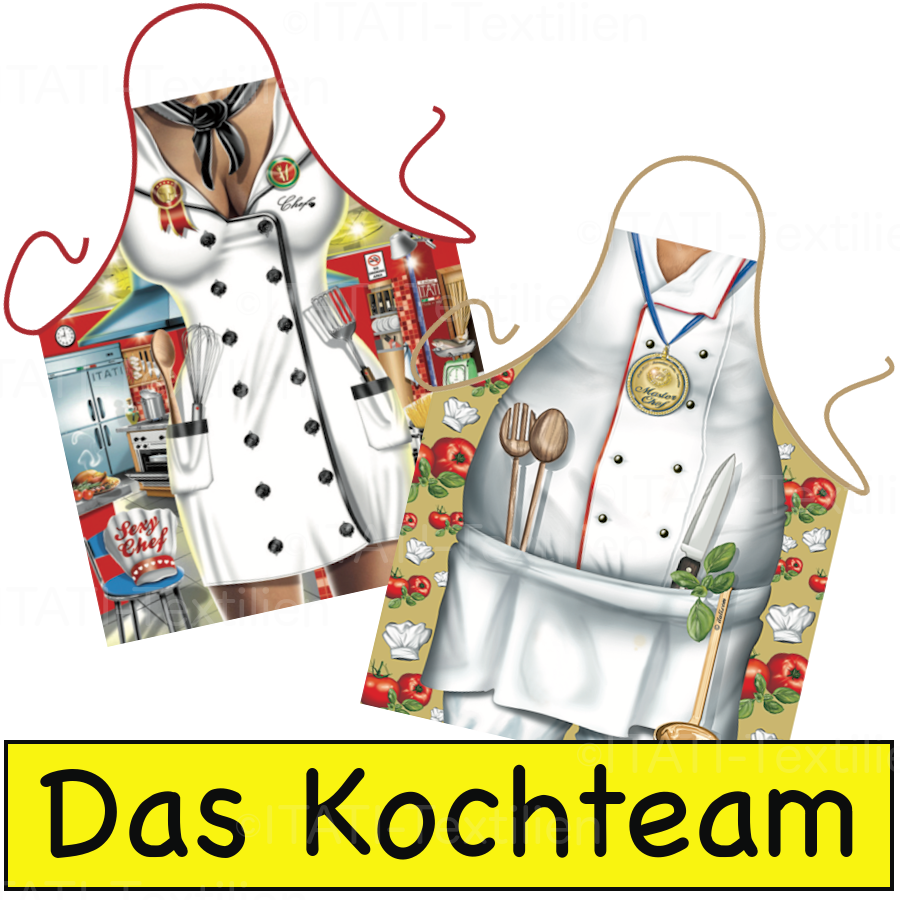 Lustige Kochschürzen Kombination Chefkoch Chefköchin